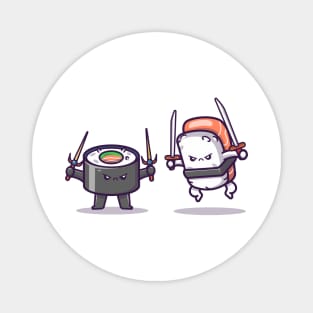 Cute Sushi And Onigiri Fighting Magnet